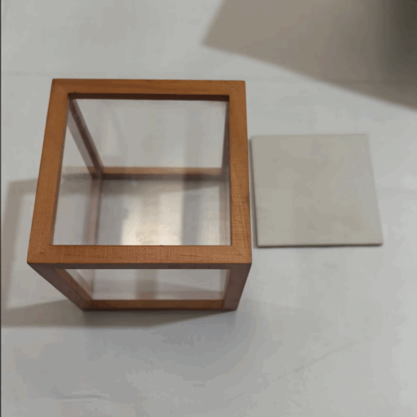 Square Glass Display Case with Frame - Image 2