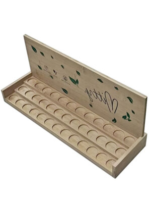 38 Holes Bamboo Essential Oil Display Stand with Detachable Sign Board