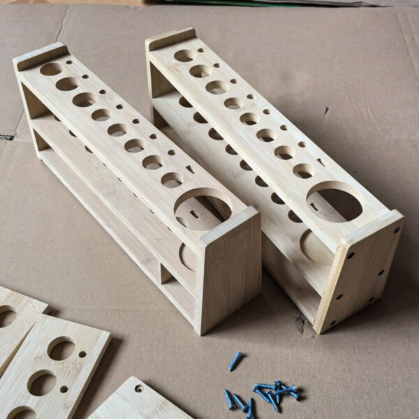 Custom Wooden Tube Holder Rack with Multi-Size Holes - Image 3