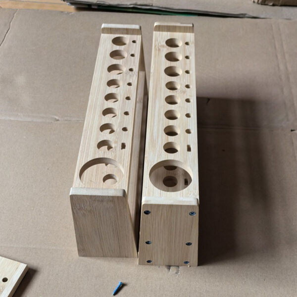 Custom Wooden Tube Holder Rack with Multi-Size Holes - Image 4