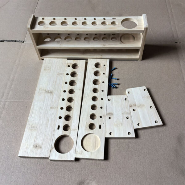 Custom Wooden Tube Holder Rack with Multi-Size Holes - Image 5