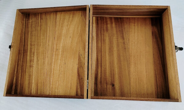 Acacia Finger Joint Wooden Box with Hinged Lid and Front Lock - Image 5