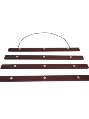 This is a set of red painted wooden frames with magnetic poster hanger