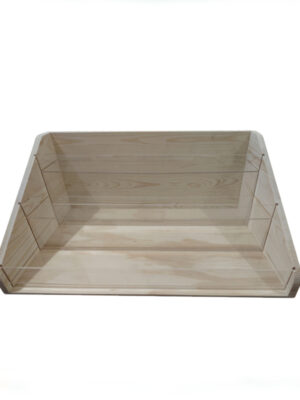 Stepped Wooden Display Stand with Clear Acrylic Shelves