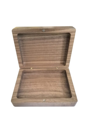 Walnut Jewelry Box with Hinged Lid