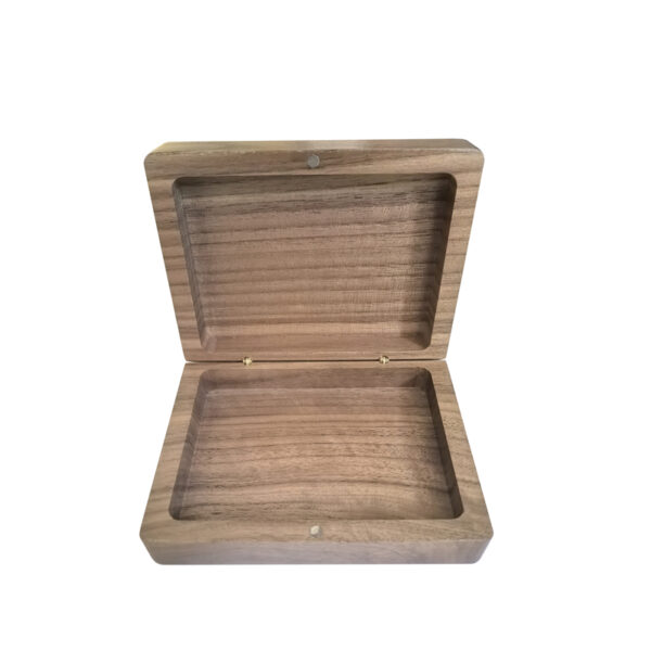 Walnut Jewelry Box with Hinged Lid