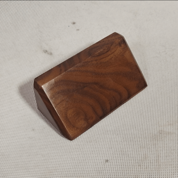 Blank Walnut Wood Desk Name Plate - Custom Wooden Wedge Desktop Sign - Image 2