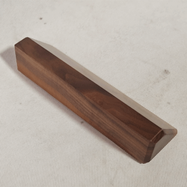 Blank Walnut Wood Desk Name Plate - Custom Wooden Wedge Desktop Sign - Image 5
