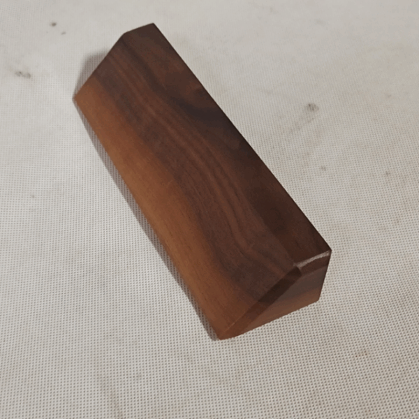 Blank Walnut Wood Desk Name Plate - Custom Wooden Wedge Desktop Sign - Image 3