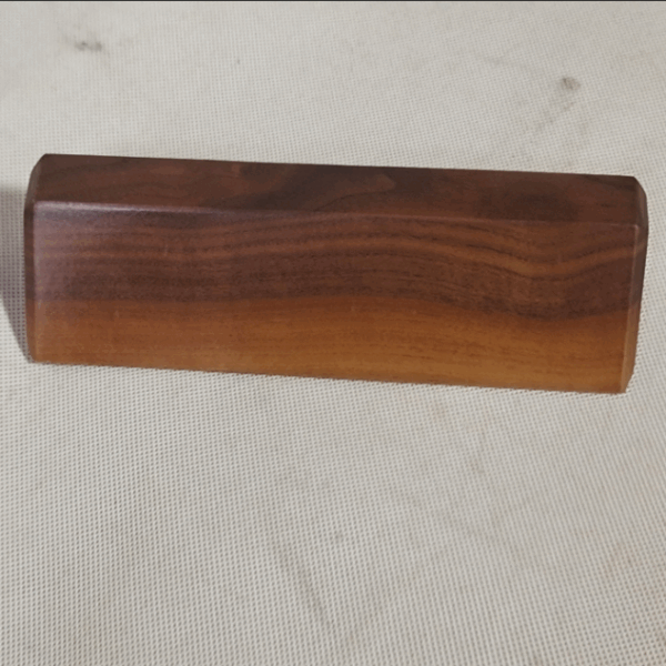 Blank Walnut Wood Desk Name Plate - Custom Wooden Wedge Desktop Sign - Image 4