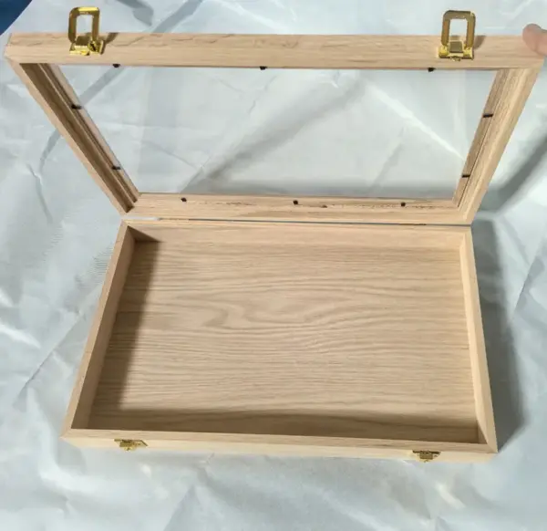 glass top wooden shadow box