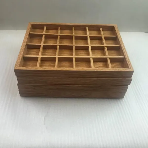 Stackable wooden storage tray