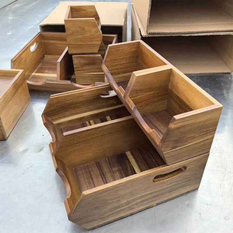 Pantry Organizer Wooden Baskets