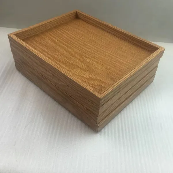 wooden storage tray box