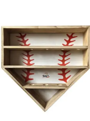 Wooden baseball shelf wooden baseball display shelf