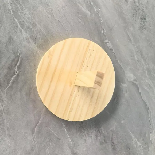 Round wooden coasters with stand