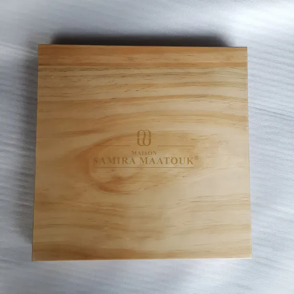 Wooden boxes with laser engraved logos