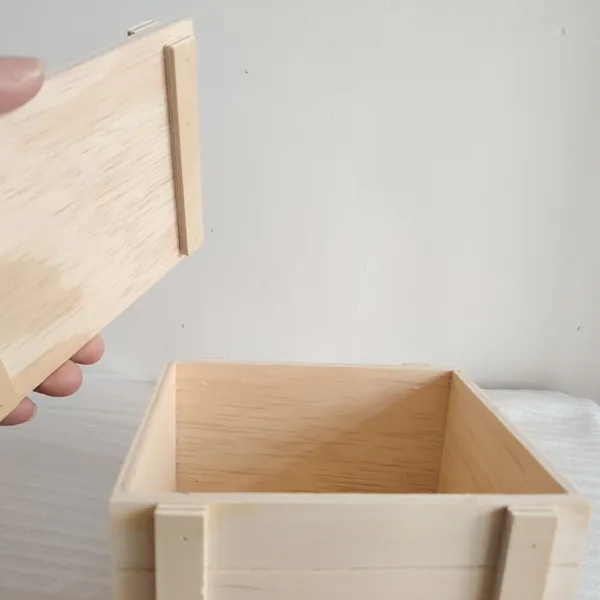 small wood crate with lid