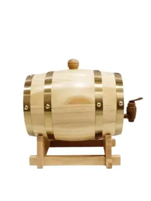 wooden wine barrel with stand