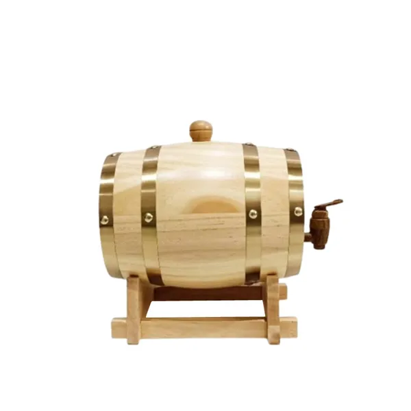 wooden wine barrel with stand
