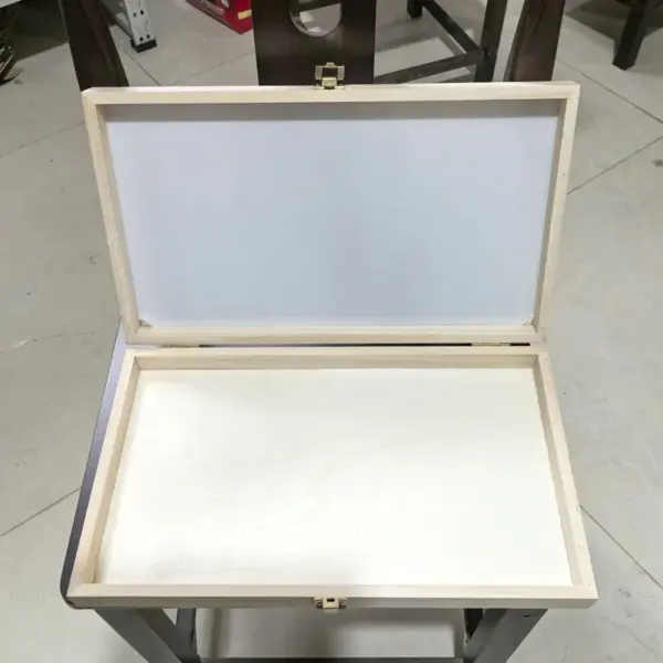 Clear-top wooden storage boxes