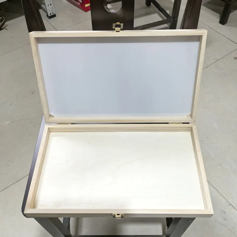 Clear-top wooden storage boxes