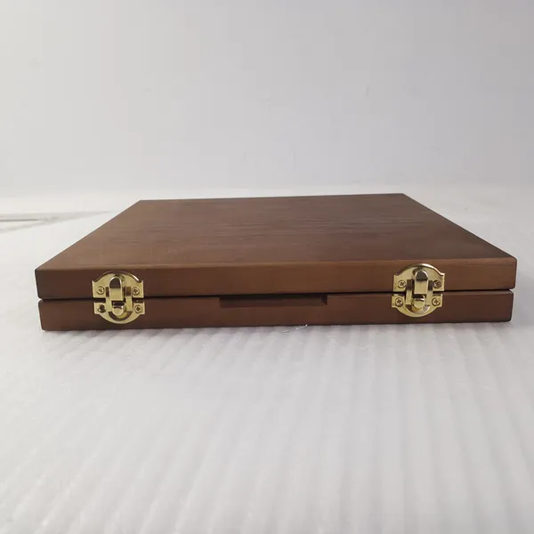 Double-locking wooden storage boxes
