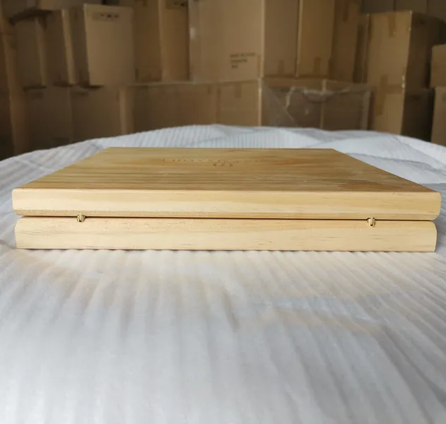Wooden boxes with hidden hinges