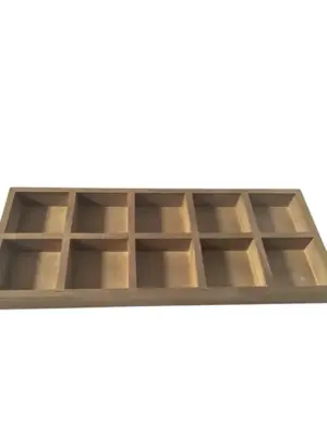 10-compartment wooden tray 10-compartment wooden display tray