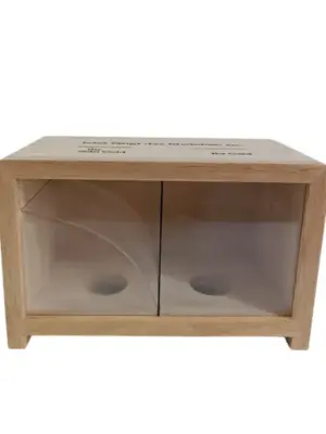 Custom Wooden Money Box Two-compartment wooden money box