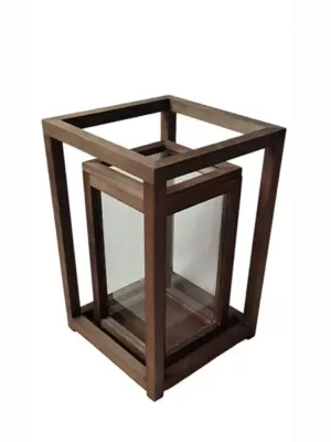 Wood Lantern Candle Holder Double-layered wooden lanterns
