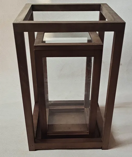 Nesting Wood & Glass Lantern