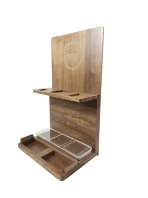 custom product display stand 2-tier wooden product display stand