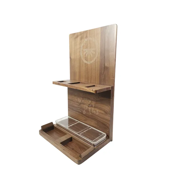 2-tier wooden product display stand