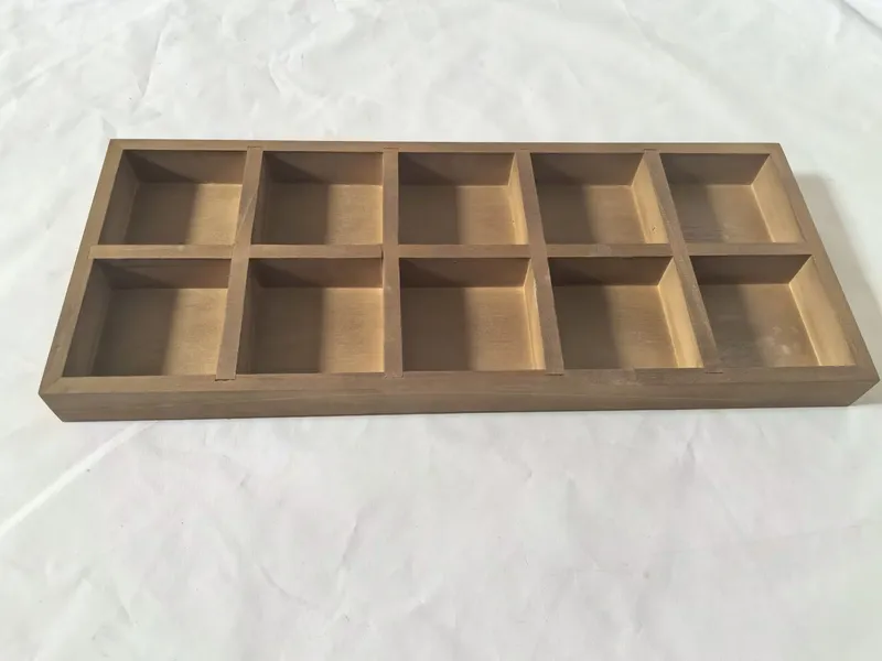 Wood Display With Dividers