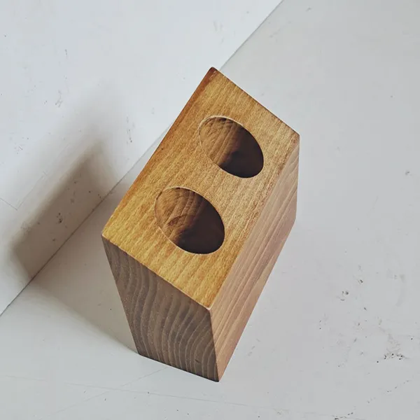 2 holes wooden test tube rack for plant propagation station