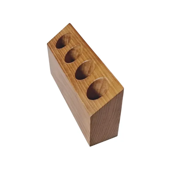 Custom-made 4-hole wooden plant propagation station