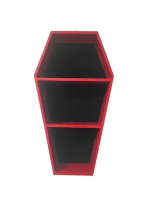 Red painted wooden coffin shelf wooden coffin shelf of custom colors