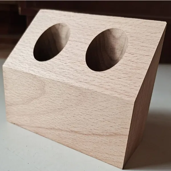 Beech wood 2-hole test tube plant propagation station