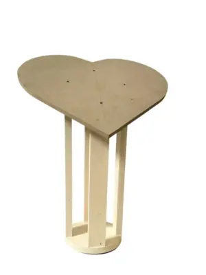 custom wooden heart stand for bouquet