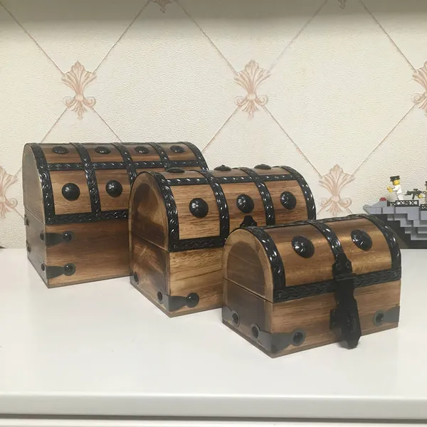 Rustic Wooden Treasure Chest Keepsake Box