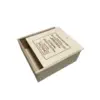 Sliding wooden box with branded logo